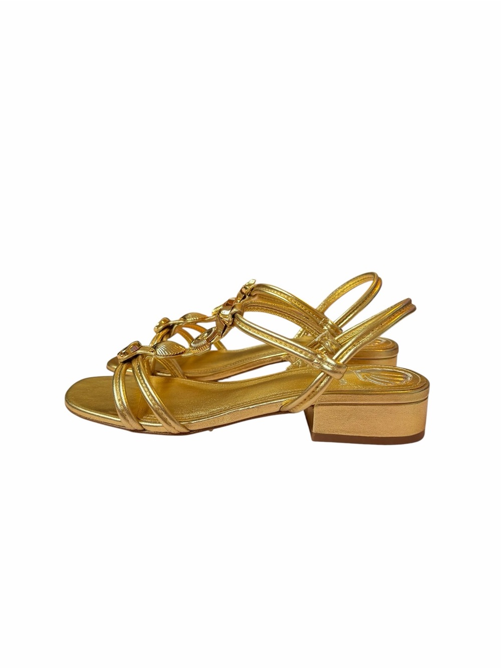 Larroude Metallic Gold Women’s Slingback Sandals size US 7.5 - Picture 3 of 6